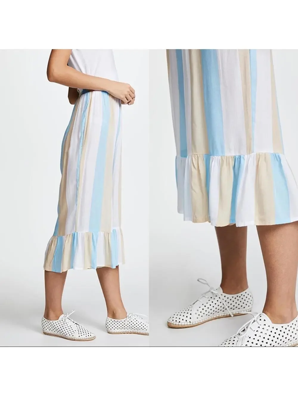 Coolchange Angel Seaside Stripe Swim Cover Up Set Ella Top Payton Culotte S NWT